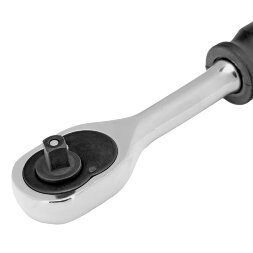 Ключ-трещотка 1/4", 45 зубьев, с быстрым сбросом, CrV, хром Сибртех