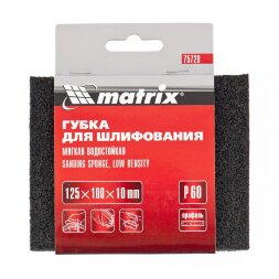 Губка для шлифования, 125 х 100 х 10 мм, мягкая, P 40 Matrix