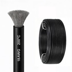 Силиконовый медный провод 18 AWG чёрный (1 метр)