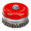 Щетка для УШМ Heavy Duty, 125 мм, М14, "чашка", крученая проволока 0.5 мм Matrix