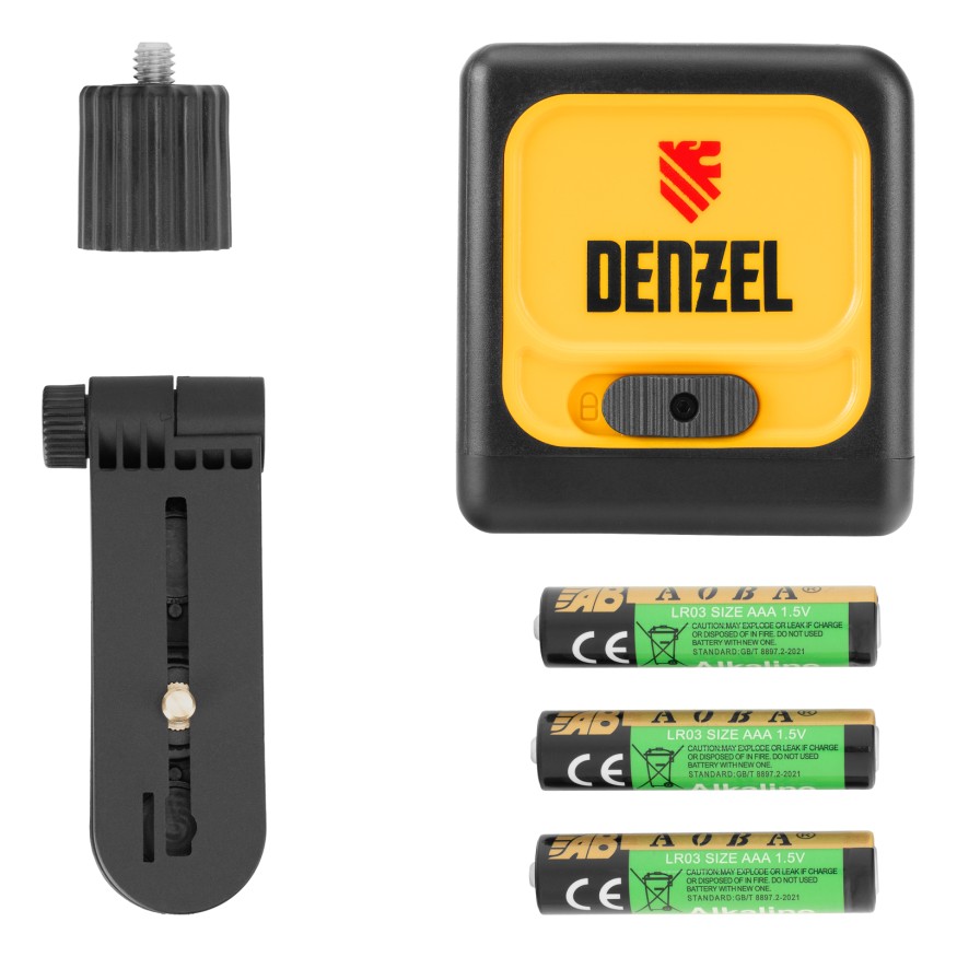 Лазерный уровень DQB, 30 м, зеленый луч, батарейки Denzel