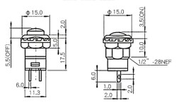 Кнопка с фиксацией DS-428/427 12MM (чёрная)