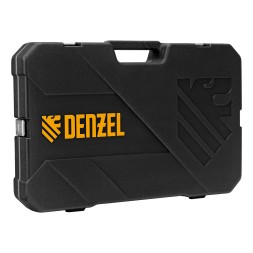 Набор инструментов, 1/2", 1/4", CrV, S2, пластиковый кейс, 122 предмета Denzel