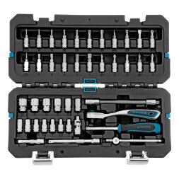 Набор инструментов, 1/4", CrV, 120 зубьев, 42 предмета Gross