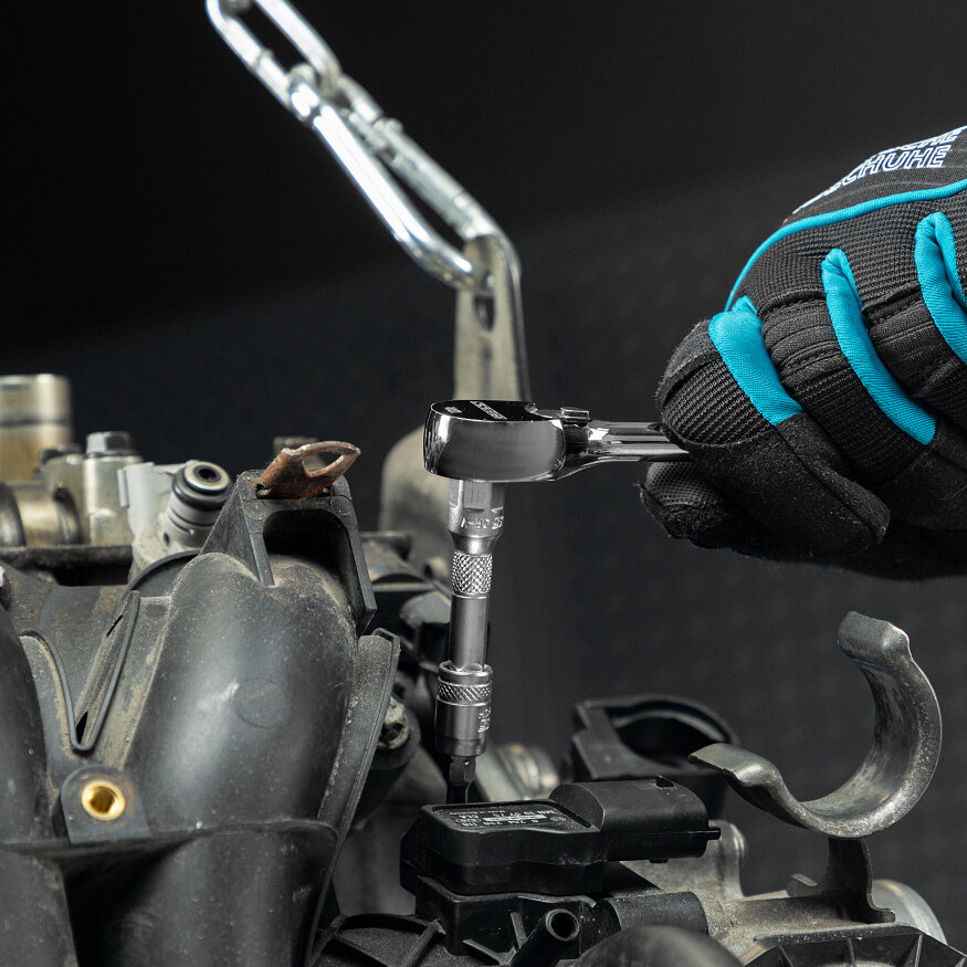 Ключ-трещотка 1/4", CrV, 120 зубьев, цельнометаллический, хром Gross